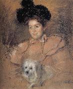 Mary Cassatt The girl holding the dog oil on canvas